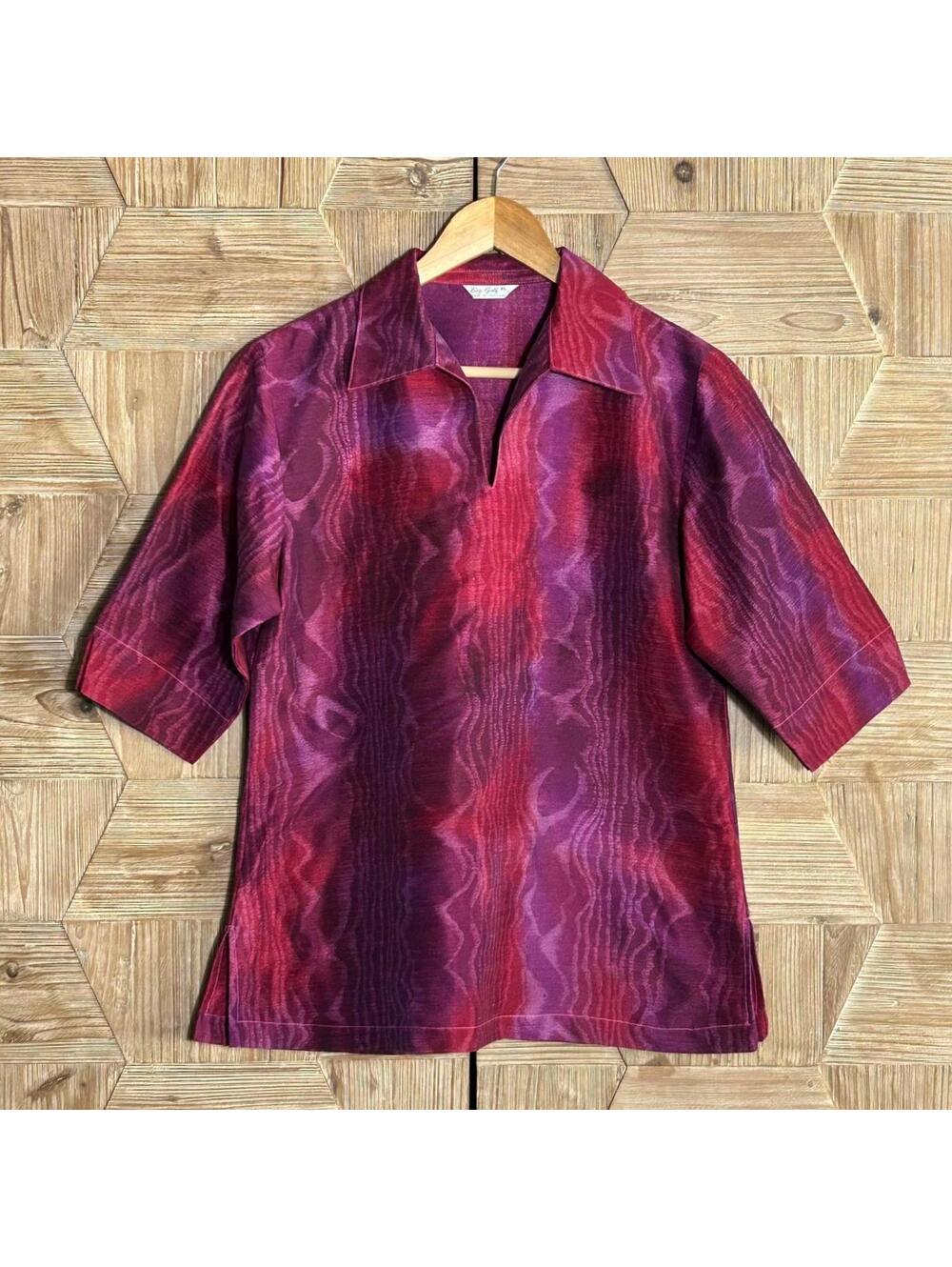 Vintage Big Golf Abstract Purple Short Sleeve Shirt Women’s XL Artsy Festival